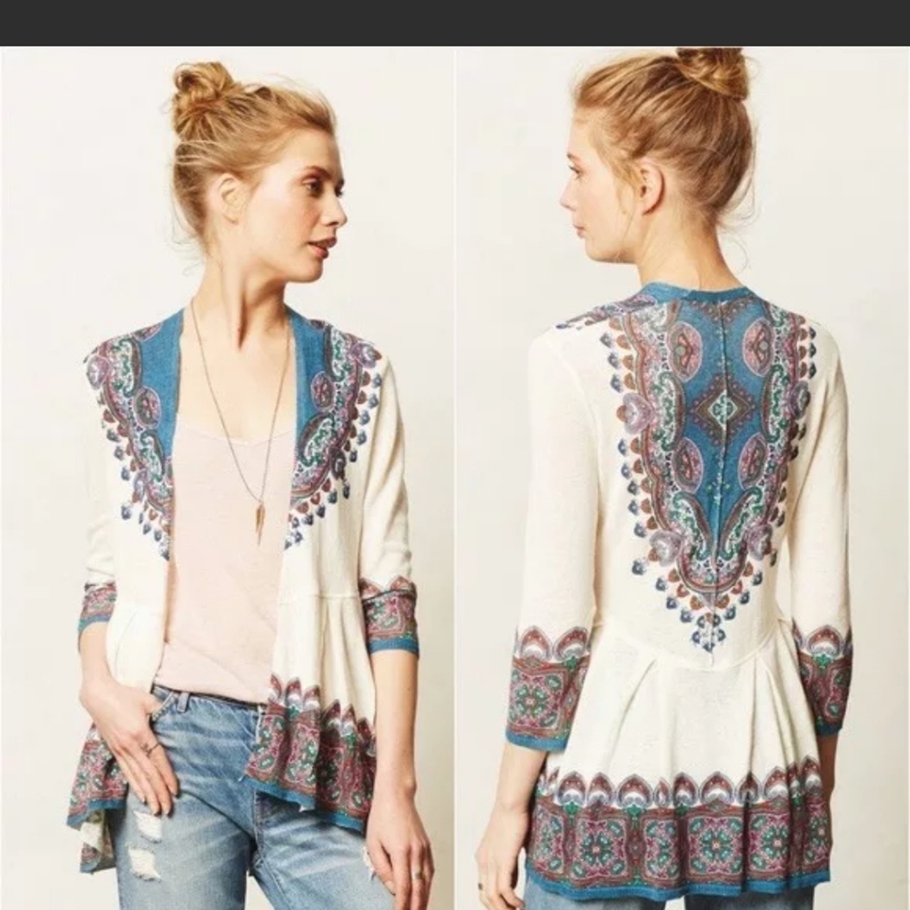 Anthropologie Knitted & Knotted boho cardigan